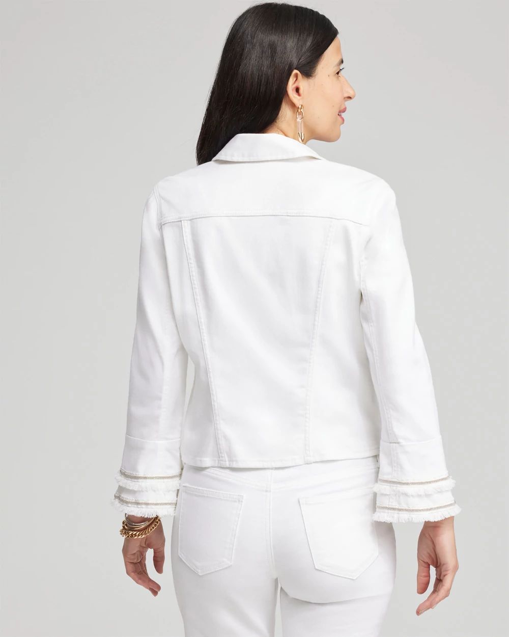 No Stain Double Fray Denim Jacket | Chico's